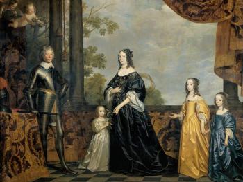 格裡特 範 弘索斯特 Frederick Hendrick, Prince of Orange, with His Wife Amalia van Solms and Their Three Youngest Daughters